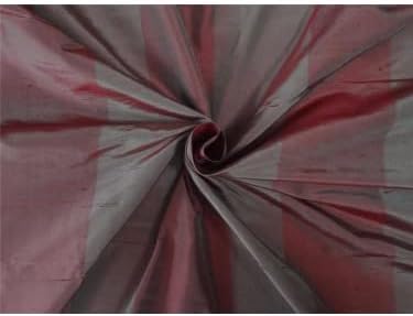 100% seda pura Dupion rojo x Rosette Stripe
