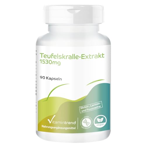 Extrait de griffe du diable - avec 1530mg dont 18mg d'harpagosides par dose journalière - 90 gélules - hautement dosé - végétalien - suppléments d'Allemagne | Vitamintrend