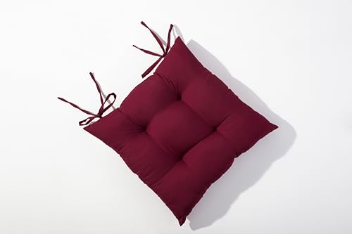 HAMO Dining Chair Seat Pad Cushions Set of 4, 38x38 cm, 15x15 inches (Red) - Cosy Home Interiors HAMO Dining Chair Seat Pad Cushions Set of 4, 38x38 cm, 15x15 inches (Red) - Image 9