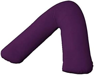 [PRICEBUST] AUBERGINE V SHAPED 100% EGYPTIAN COTTON 200TC THREAD COUNT PILLOWCASE BACK & NECK SUPPORT, MATERNITY, ORTHOPEDIC, V COVER ONLY