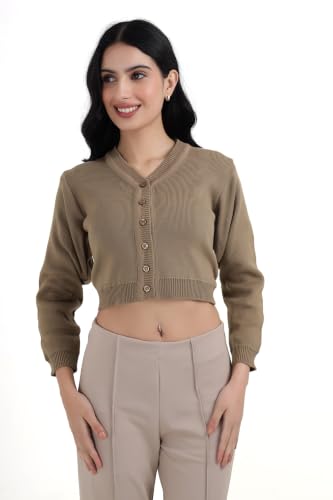 Image of Women Winter Wear V-Neck Full Sleeves Regular Fit Woollen Blouse