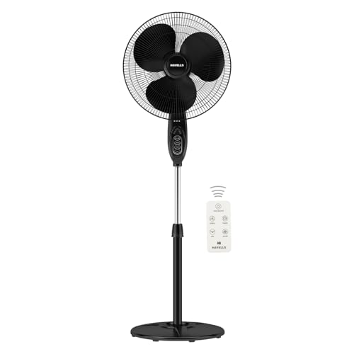 Image of Havells Gatik Pro 400mm BLDC Pedestal Fan| 120 Ribs Guard for Safety| Smooth Oscillation| Heavy Base| ISI Marked | 2 Year Warranty | Black