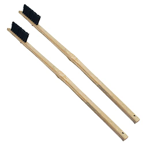 2 peças de escova de limpeza de gaiola de pássaros com cabo longo de madeira, ferramenta de limpeza