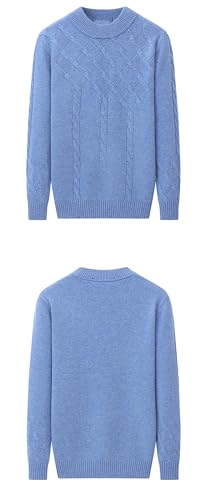 Vsadsau Men Wool Knitted Sweater Thick Crew Neck Solid Sweater Casual Pullover Long Sleeve Jumpers2