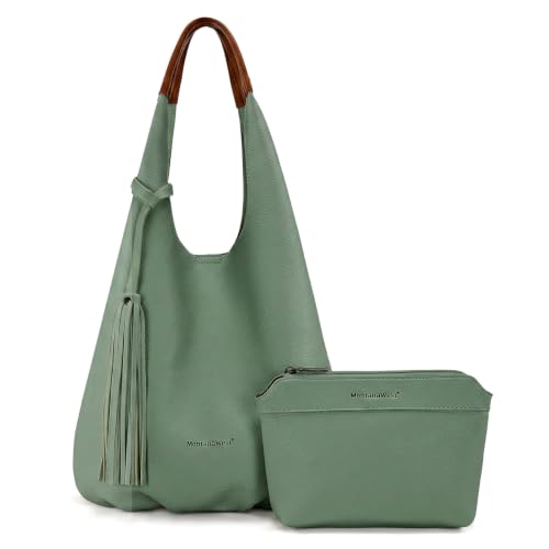 Image of Montana West Hobo Bags for Women Slouchy Handbags 2PCS Tassels Shoulder Bag with Comestic Bag