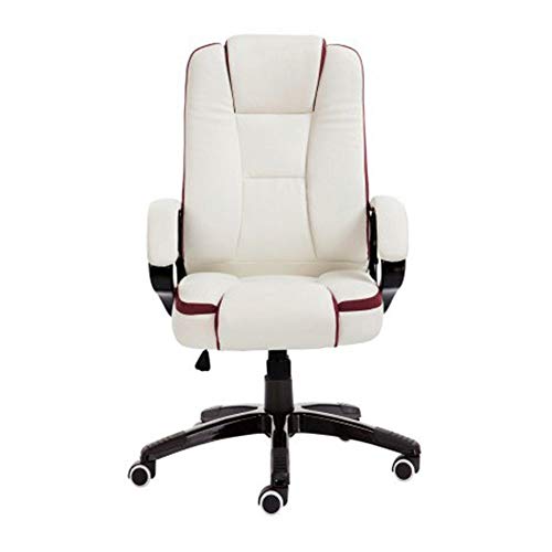 OZBME Silla giratoria ergonómica de Moda con Masaje Boss, reclinable, Elevador para computadora, Ajuste Universal de 360°, Color Blanco.
