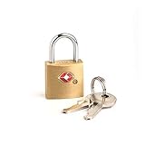 Travel Blue Cadenas TSA Approuvé - Cadenas Clé en Laiton Doré pour Valise - 22mm, 2 Clés Incluses, Idéal pour Petits Bagages - Sécurité Facile et Pratique pour Voyages aux USA
