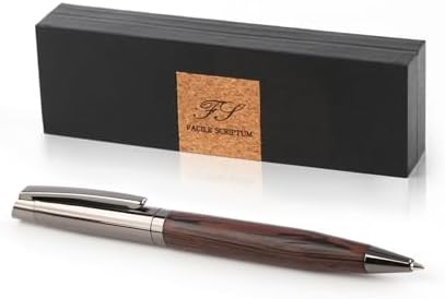 Facile Scriptum Tintenroller Premium - Metall & Sandelholz Mit Geschenkbox