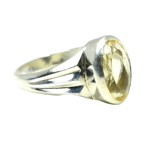Bague citrine naturelle 6 carats en argent 925 pour femme