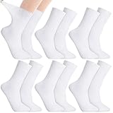 Halinuia 6 Paar Diabetikersocken ohne Gummizug für Männer und Frauen,lockere Passform,nicht komprimierende Socken,nahtlose Socken für Diabetiker,nicht komprimierende,geschwollene Füße,39-44