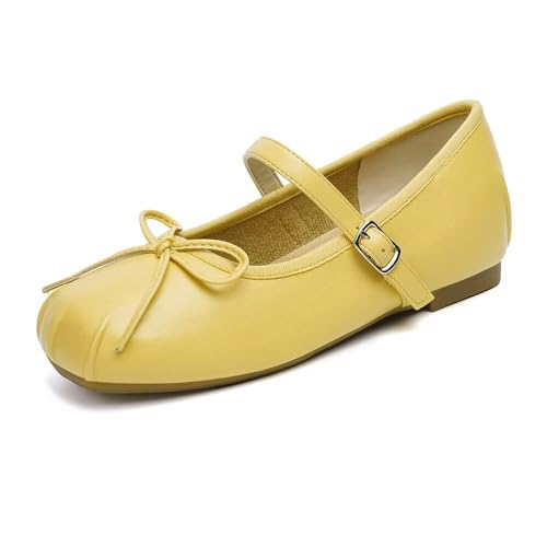 ChaiRong Zhou Women Mary Jane Flats with Arch Support and Hidden Wedge Heel Ballet Dress Shoes