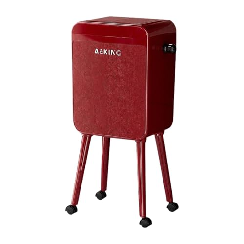 Poubelle à roulettes grande capacité rouge pour tri des déchets de maison et bureau