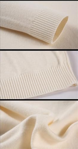 Men High Collar Knitted Sweater Slim Fit Long Sleeve Pullover Solid Color Soft Casual Sweater3