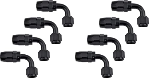 Image of EVIL ENERGY 6AN Hose End Fitting 90 Degree Swivel for CPE Braided Hose Black 4PCS (Pack of 2)