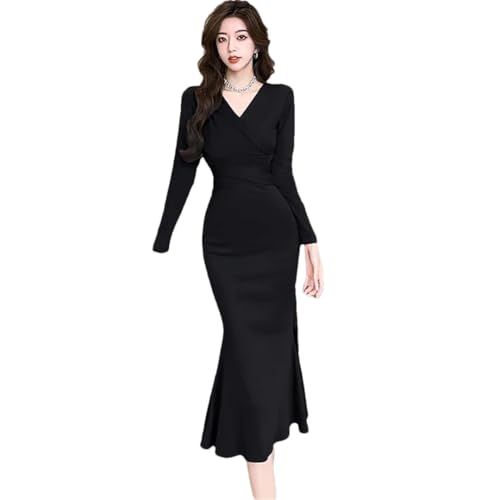 Amazon.com: Female Bandage Midi Dress Elegant Ruffled Mermaid Dress Korean Bodycon Dance Party Dress Black S: Clothing, Shoes & Jewelry Amazon.com: Female Bandage Midi Dress Elegant Ruffled Mermaid Dress Korean Bodycon Dance Party Dress Black S: Clothing, Shoes & Jewelry