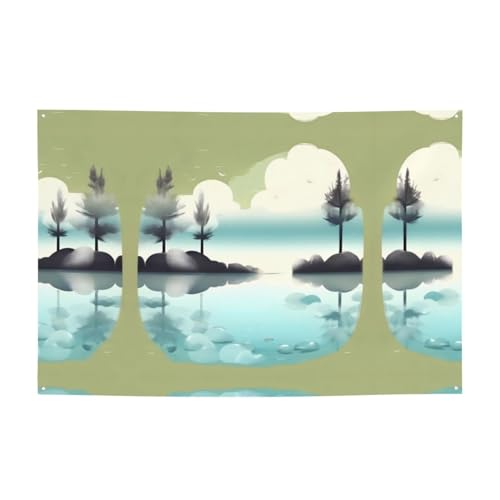 Tranquil Lakes Party decoration wall hanging, suitable for various scenes, parties, gatherings (47x71 inches) festive banner