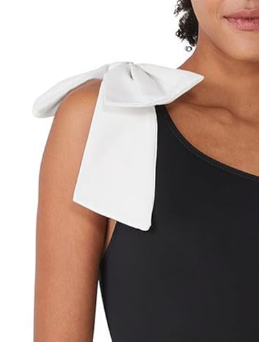 kate spade new york Womens Solid Bow One Shoulder One Piece3