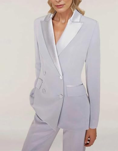 Double Breasted Women Suit 2 PC Business Pant Suits Outfit Dressy Casual Formal Tuxedos2