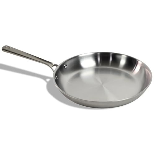 STRATA Carbon Steel Clad 12.5 Frying Pan Skillet 3-Ply Carbon Steel Cookware with Aluminum Core Lightweight (3.0 lbs) Even Heating Stick-Resistant When Seasoned Versatile & Fast-Heating