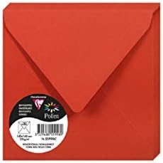 Clairefontaine - Ref 5586C - Pollen Adhesive Envelopes (Pack of 20) - C6 Sized, 120gsm Paper, Printer-Compatible, Acid Free, Adhesive Strip for Easy Seal - Intensive Red