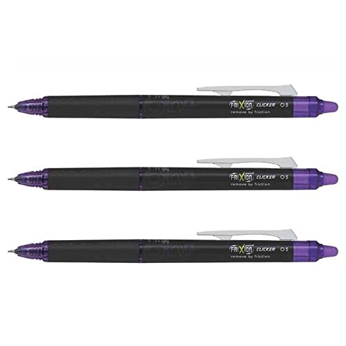 Pilot Set Di 3 Penne Roller Frixion Point Clicker, Viola