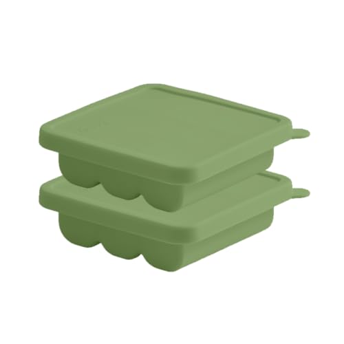 Bandeja de hielo de silicona con tapa verde 9 celdas miniatura 1