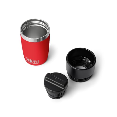 Image of YETI Rambler 8 oz Travel Bottle, Stainless Steel, Vacuum Insulated with Leakproof Commuter Cap, Rescue Red