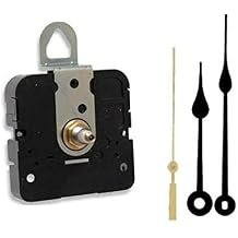 Takane Quartz Clock Movement Mechanism, Choose Your Hands and Size, USA Made 7/16" Threaded Shaft for dials up to 1/4" Thick, H Hands with Gold Second Hand