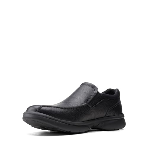 Clarks Men's Bradley Step Loafer, Black Tumbled, 9.5