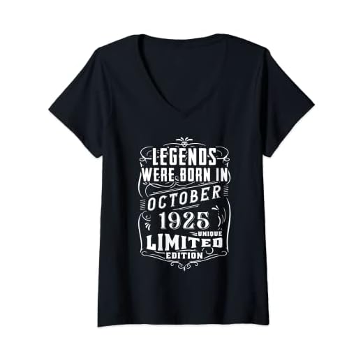 Mujer Cumpleaños Octubre 1925 Edición Limitada Regalo Used Vintage Camiseta Cuello V