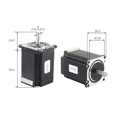 Motor paso a paso Nema 23 2,8 A bipolar 23HS7628 con driver DM542 CNC 3