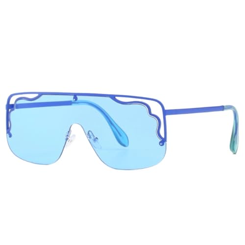 Lunettes de soleil avec monture métallique creuse design géométrique tendance