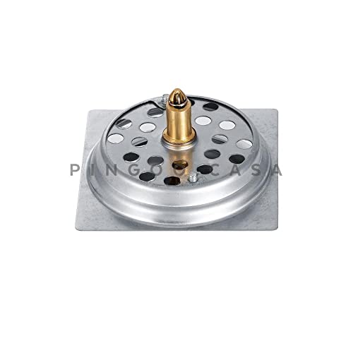 Pingoo.Casa, Ralo Click Up para Chão, Quadrado, Aço Inox, Cromado, 10 cm, Prata