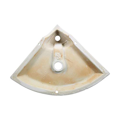 Renovators Supply Manufacturing Hudson 25 7/8 In Triangular Countertop Corner Vessel Sink White Ceramic Bathroom Sink With Overflow And Single Faucet Hole #TOP5