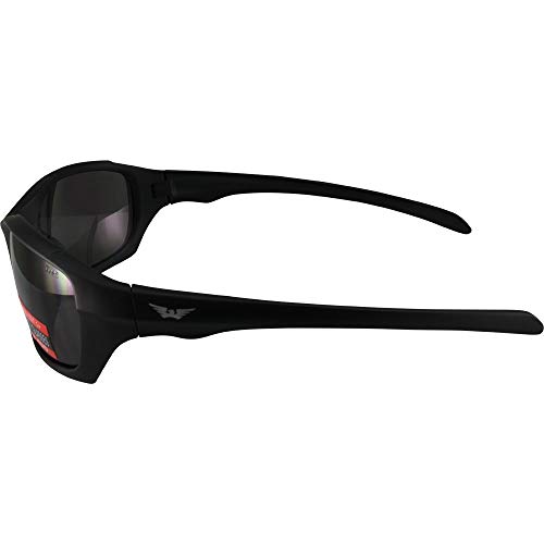 Global Vision Sunsation 3 Motorcycle Safety Sunglasses Matte Black Frames Smoke Lens ANSI Z87.14