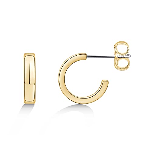 Limerencia Hypoallergenic G23 Pure Titanium Big Post Thin Square Edge Open Hoop | F136 Implant Grade Womens Dainty Hoop Earrings | Lightweight for Sensitive Ears