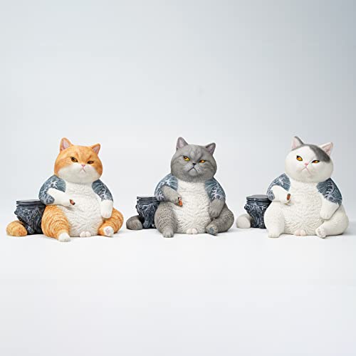 Statue de chat tatoué AMITD objet déco original pour rompre la monotonie - 6