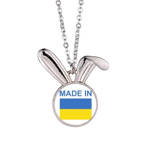 Collier pendentif lapin Ukraine Country Love fini poli miroir luxe