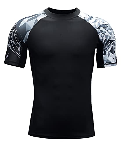 ADOREISM Men's Quick-Dry UPF 50+ Sun Protection Short Sleeve Rash Guard (Eagle, 3XL)2