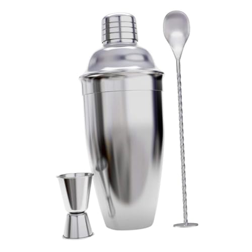 Unomor 1Set Stainless Steel Cocktail Shaker Supplies for Mixing Beverages Easy to Hold and Use for Home Professional Bartending