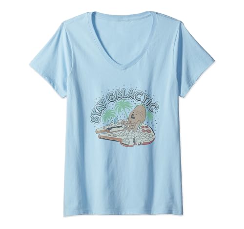 T-shirt Chewbacca Star Wars col V rétro pour look galactique