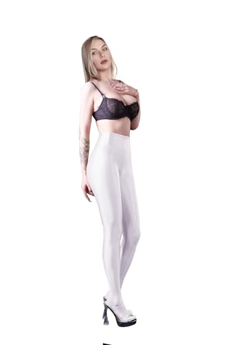 Image of Ultra Sheer Workout Leggings Shiny Tights for Women Control Top to Waist Pantyhose Tummy Control Glossy Panty Hose
