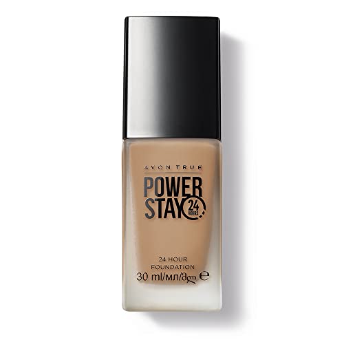 Avon Power Stay 24-Stunden-Foundation-Creme, Beige, dauerhafte komfortable Abdeckung, die nicht verblasst oder verschmiert, 30 ml