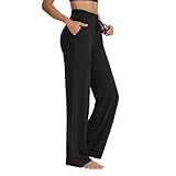 Wide Legged Sweatpants for Women Drawstring High Waist Yoga Workout Pants Lightweight Lounge Palazzo Pants w/Pockets Womens Sweatpants Petite Length Sweatpants for Women Loose Fit Goth Sweatpants