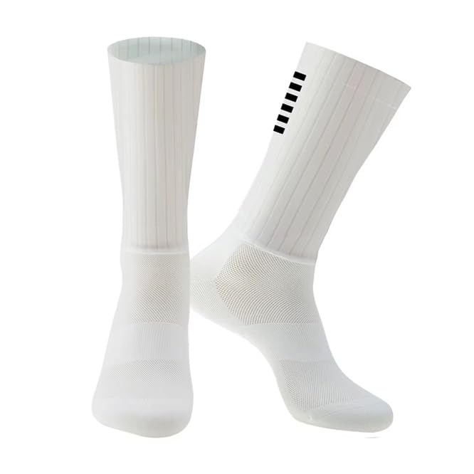 Chaussettes Pro Team Aero en tissu blanc haut de gamme pour l'amélioration de l'aérodynamisme