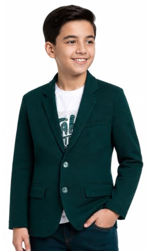 Image of CHARCHIT Boys Regular Fit Plain Blazer and T-Shirt