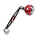 equlup Power Handle（No Converter）, 8x5mm/0.31x0.2in Holes Rocker Arm Aluminum Alloy Round Fishing Reel Handle Knob Replacement Parts for Bait Caster (Black Red)