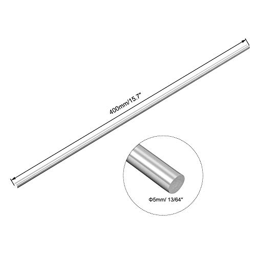 sourcing map 4 Stück 304 Metallstangen Garten, 5mm x 400mm Metallstäbe für DIY Handwerk, Motorrad, Deko, Garten