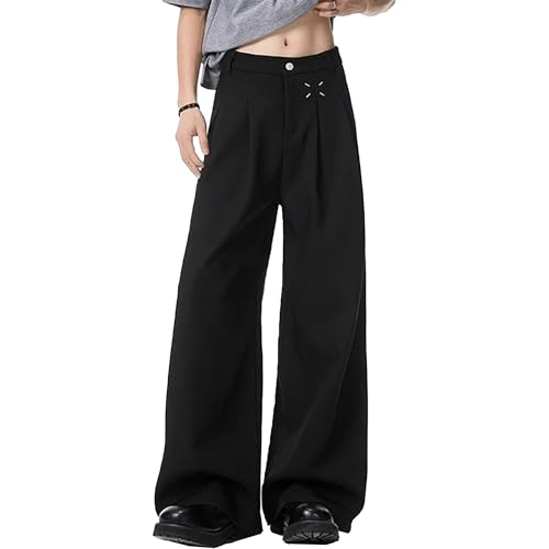 Men's Baggy Wide Leg Pants Loose Fit Work Trousers Dress Pants Casual Baggy High Waist Relaxed Fit Slacks Men