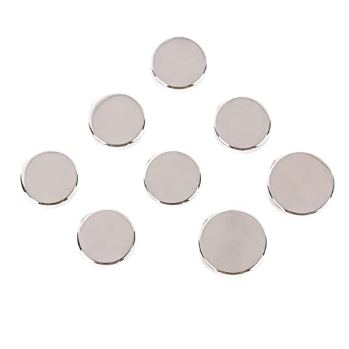 Image of 8Pcs Button Covers for Mens Shirts, Tuxedo Fake Studs | Fits regular dress shirts, button cover cufflinks, brass metal, sleek polished finish, secure clip on, groomsmen accessories